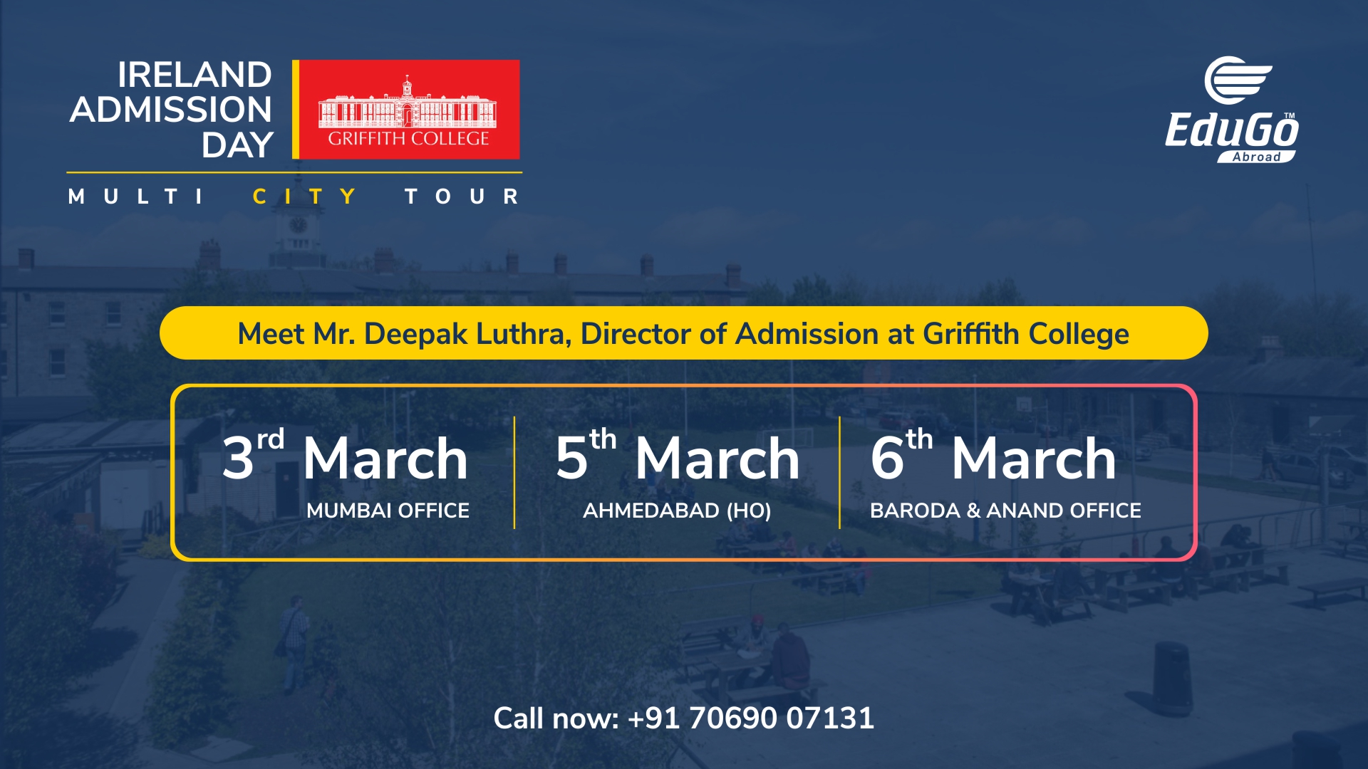 Ireland Admission Day - Griffith College Vadodara