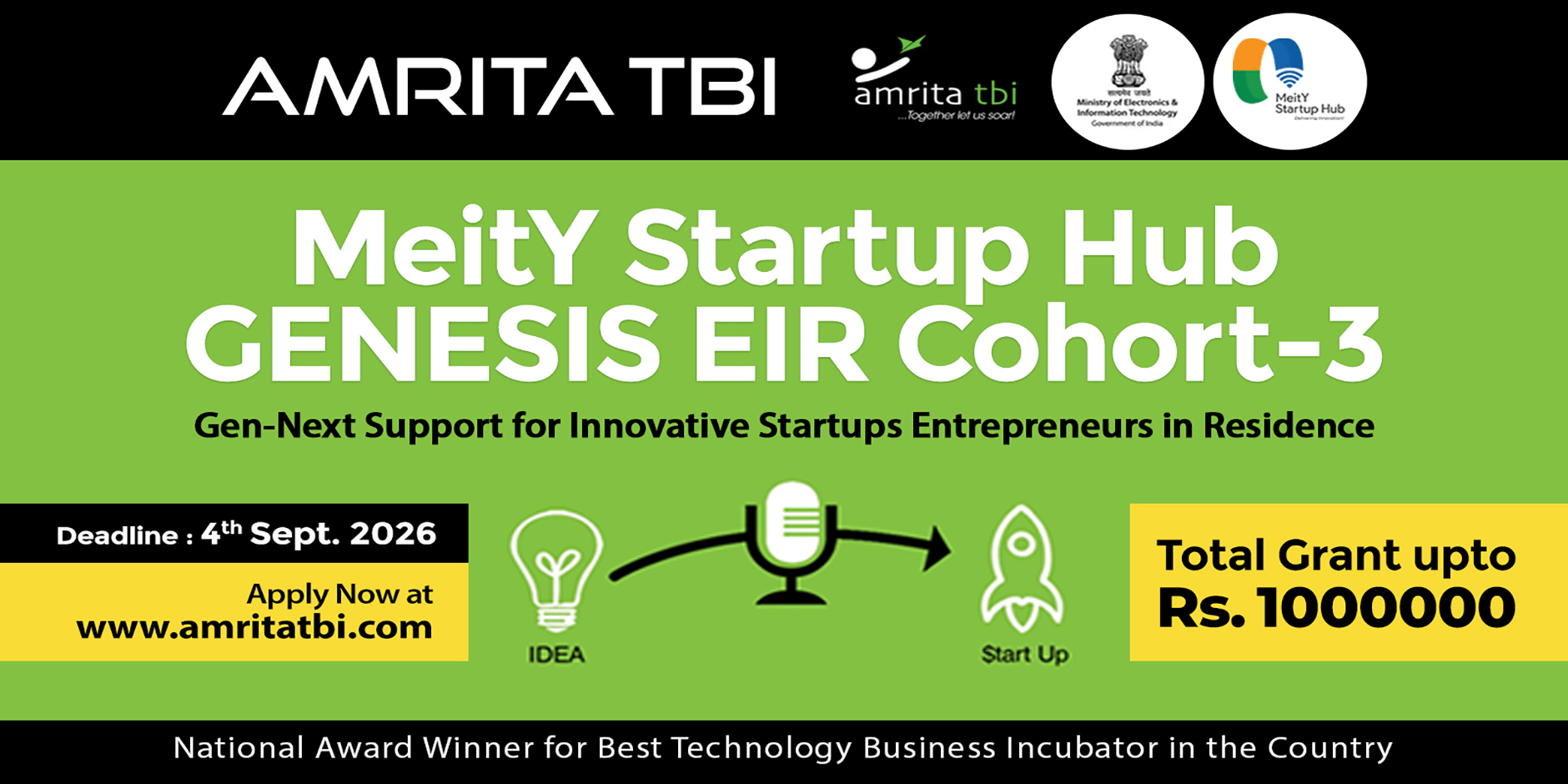 Amrita TBI MEITY- STARTUP HUB GENISIS EIR COHORT - 3