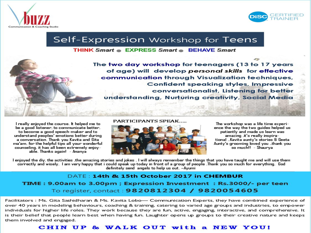 Self Expression  Workshop for Teens