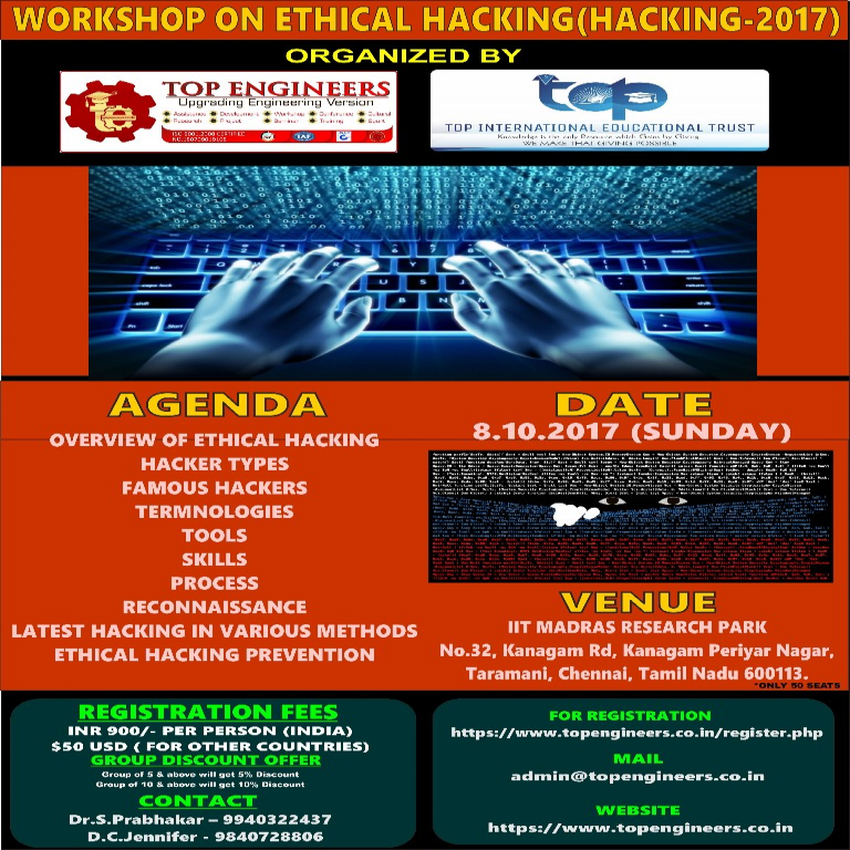 WORKSHOP ON ETHICAL HACKING(HACKING-2017)