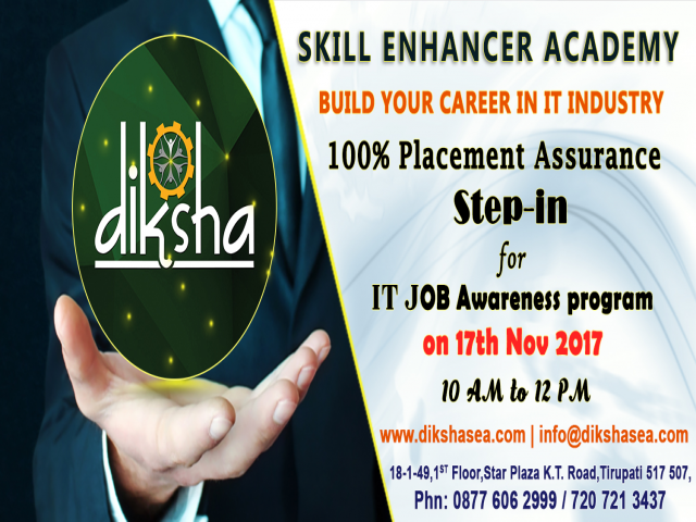Free IT Job Awareness Program @Diksha  Skill Enhancer  Academy