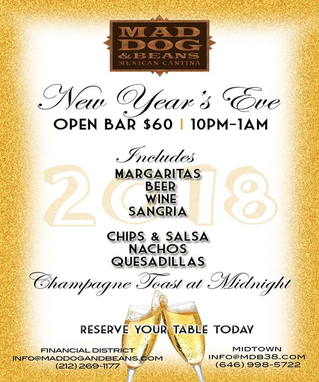 New Year's Eve Open Bar