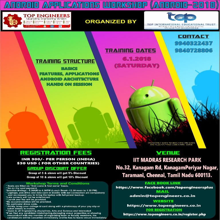 ANDROID APPLICATIONS WORKSHOP(ANDROID-2018)