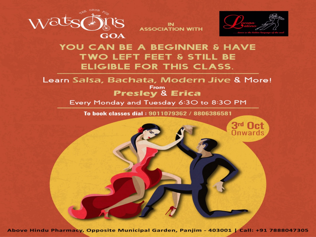 Salsa, Bachata, Modern Jive and more from Presley and Erica 9th Jan