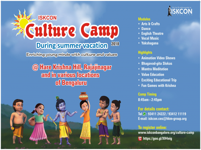 Culture Camp at ISKCON- 2018