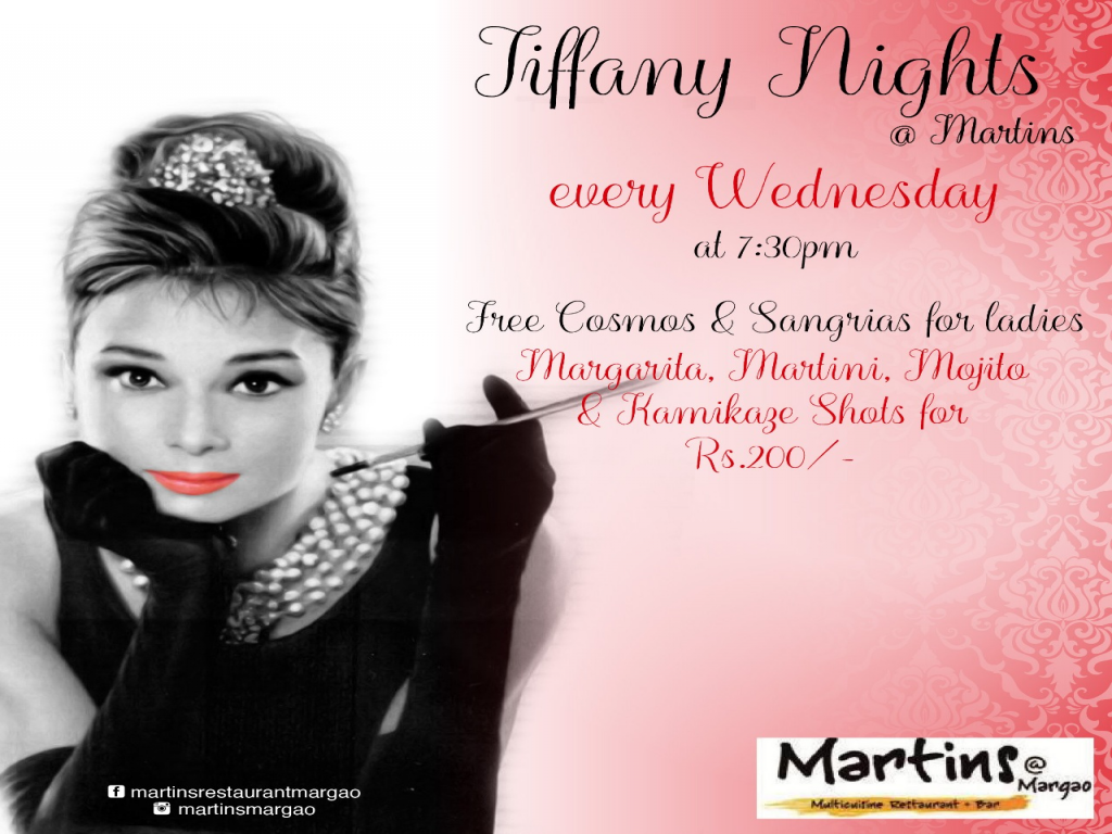 Tiffany nights Wednesday 11th April 2018