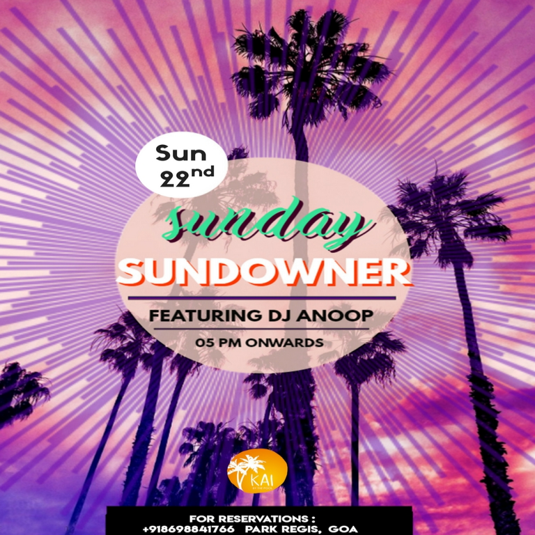 Sunday Sundowner 22nd April 2018