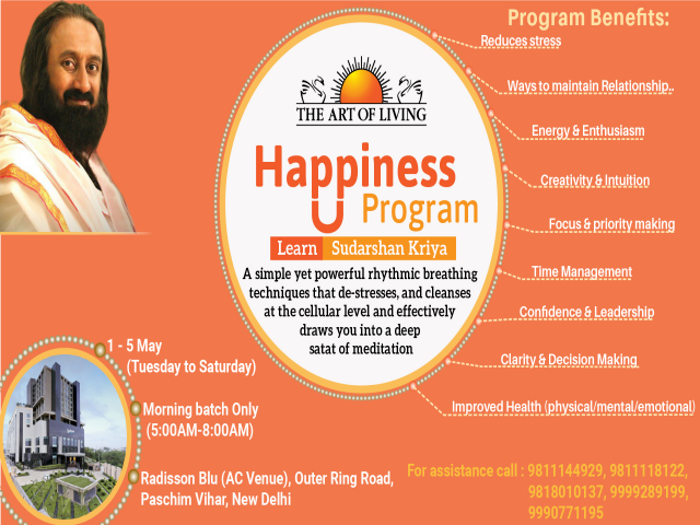 Happiness program in Radisson Blu, Paschim Vihar