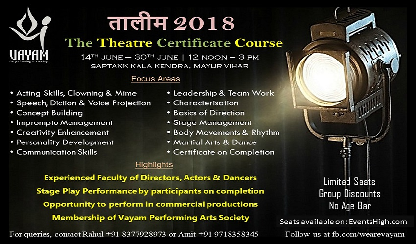 Taaleem 2018- The Theatre Certificate Course