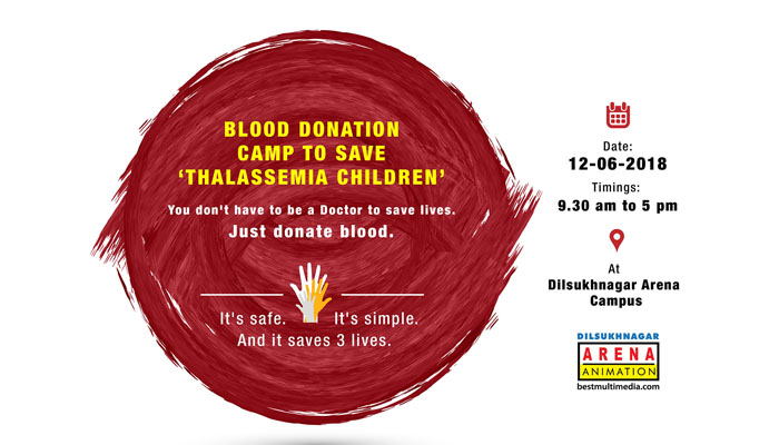 Blood Donation Camp at Arena Animation Dilsukhnagar.