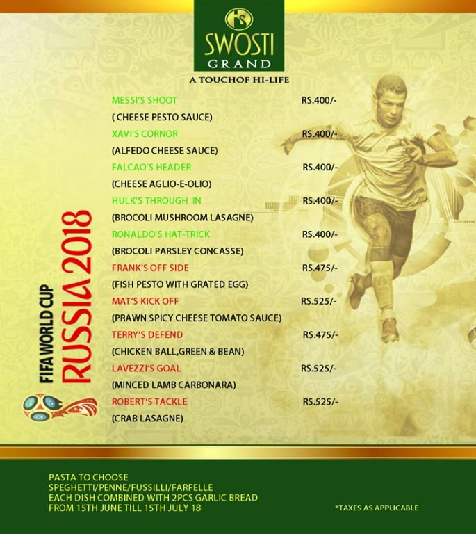 Enjoy This Fifa Fest Monsoon With Delicious Pasta at Hotels in Bhubaneswar