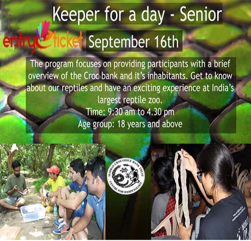 Senior Keeper For A Day in Chennai  | Entryeticket