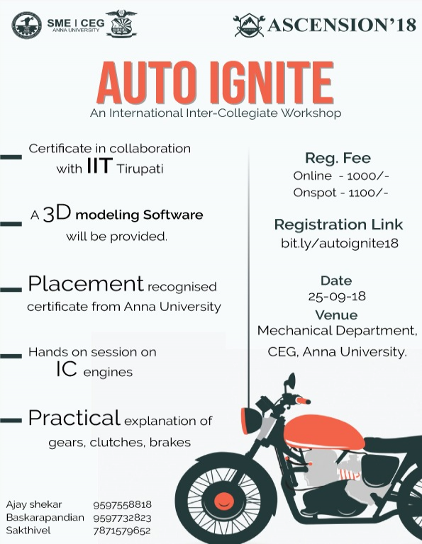 AUTO IGNITE- A Workshops on IC Engines