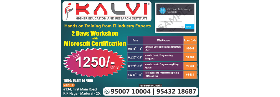 Java Workshop in Madurai