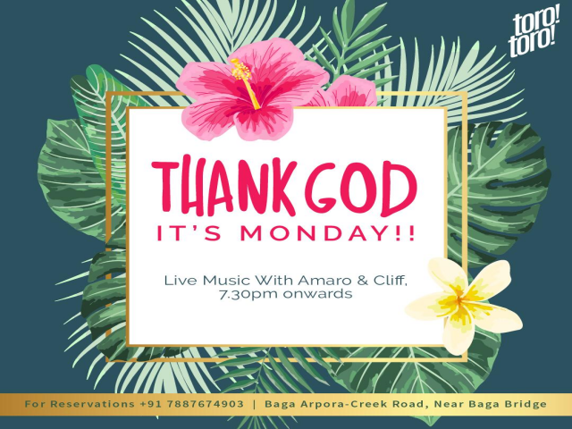 Thank God its Monday 12th November 2018