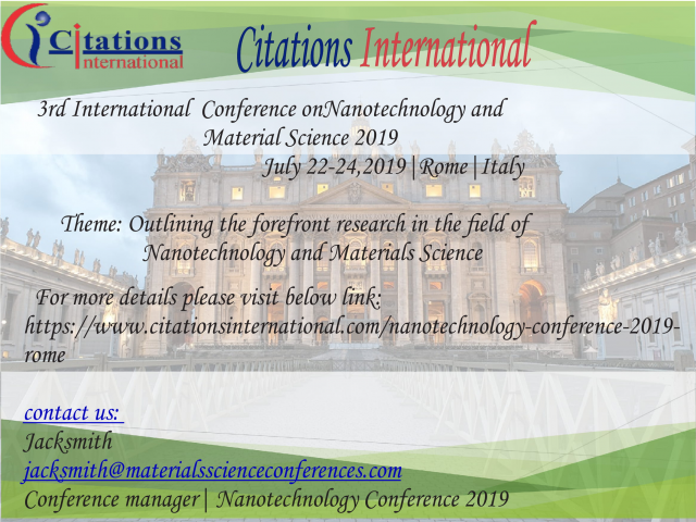 3rd International Conference on Nanotechnology and Materials Science