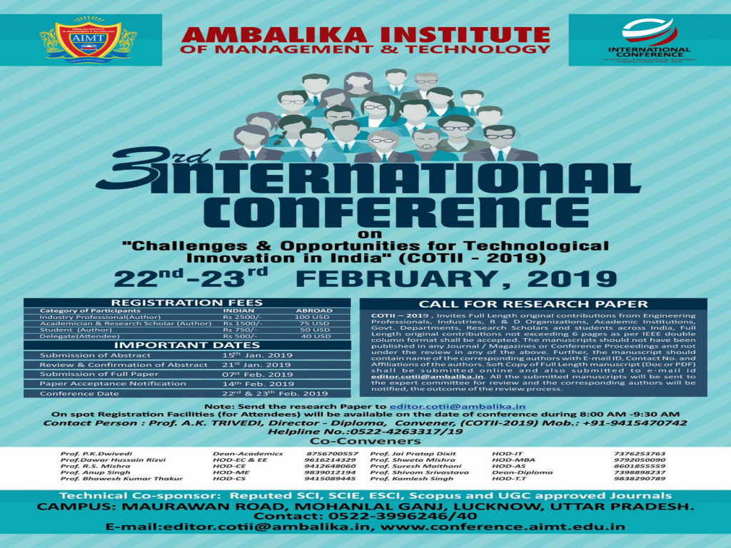 INTERNATIONAL CONFERENCE ON COTII - 2019