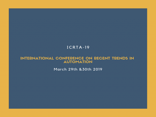 International Conference on Recent Trends in Automation