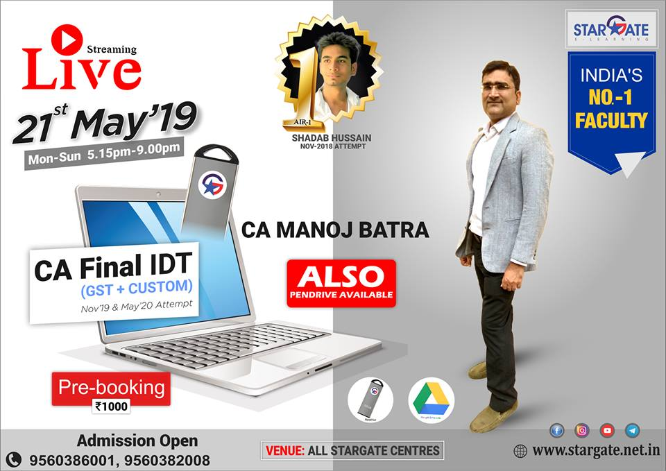 CA-Final IDT Pen Drive and Google Drive Classes in Laxmi Nagar, Delhi