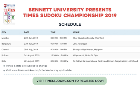 The Times of India returns with 14th Edition of Sudoku Championship in Mumbai