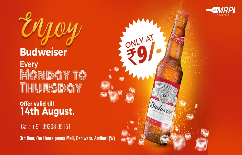 Beer bonanza: Budweiser at RS 9/-