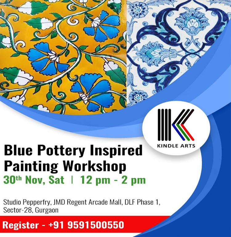 Blue Pottery Inspired Painting Workshop| Kindle Arts