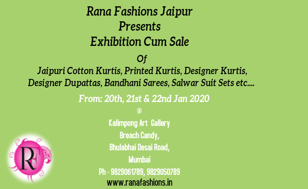Rana Fashions Jaipur Presents Exhibition Cum Sale