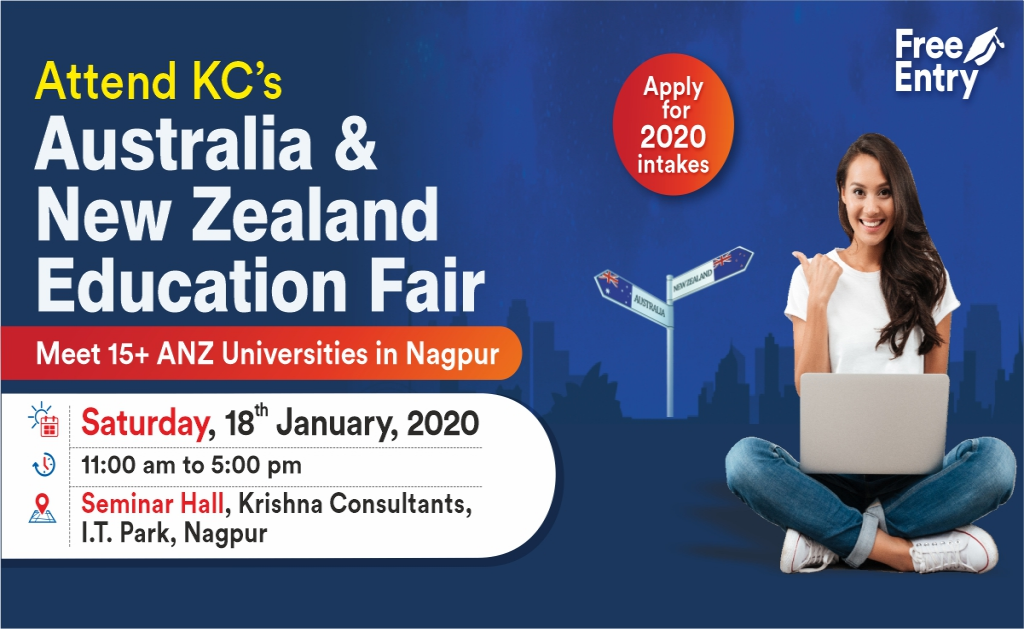 Attend Australia - New Zealand Education Fair on 18th Jan 20 at KC Nagpur