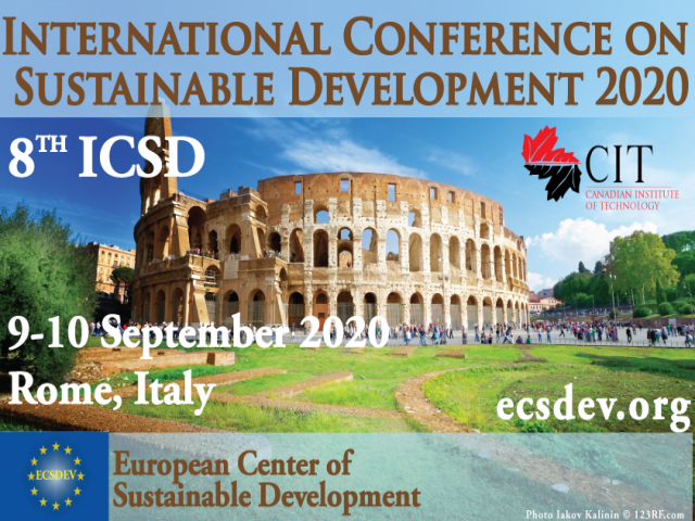 ICSD 2020 : 8th International Conference on Sustainable Development, Rome, Italy
