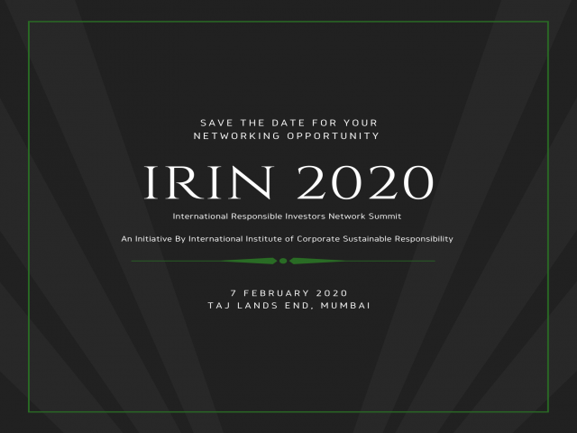IRIN 2020 : INTERNATIONAL RESPONSIBLE INVESTORS NETWORK
