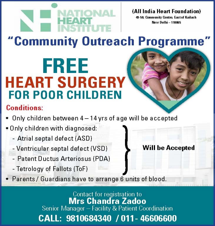 Free Cardiac Surgery For Poor Children