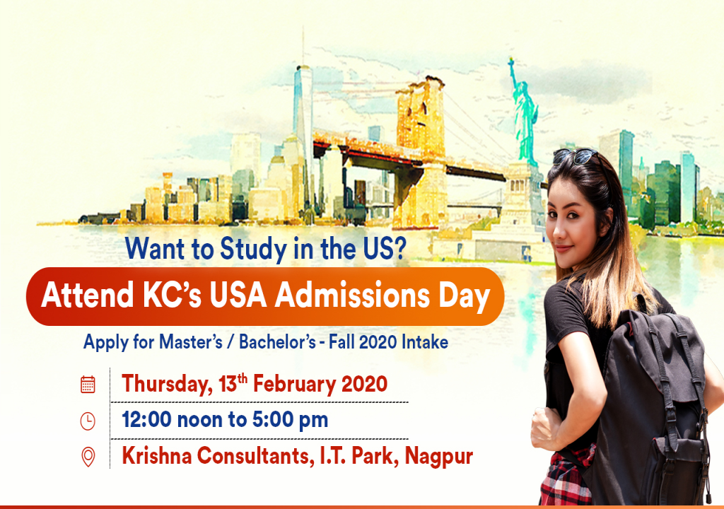 Meet & Apply to 30+ US Universities on 13th Feb 2020 at KC Nagpur