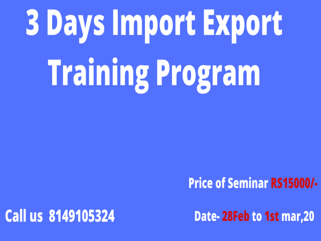 3 Days Import-Export Business  Training Program