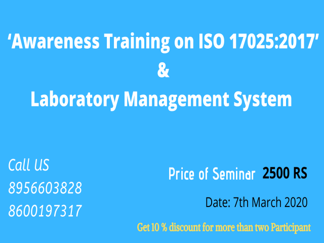 One day Certificate course in Laboratory Management System