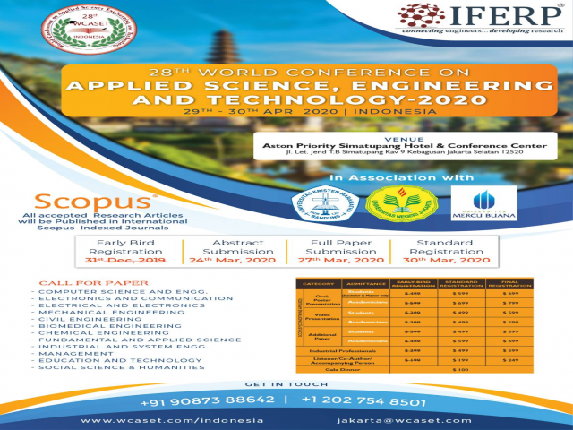 28th World Conference on Applied Science Engineering &Technology