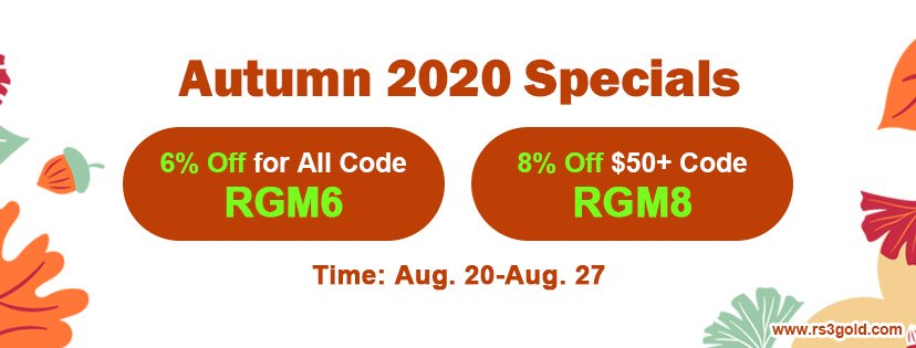Welcome to Join 2020 Autumn Specials Promotion for Up to 8 off rs gold