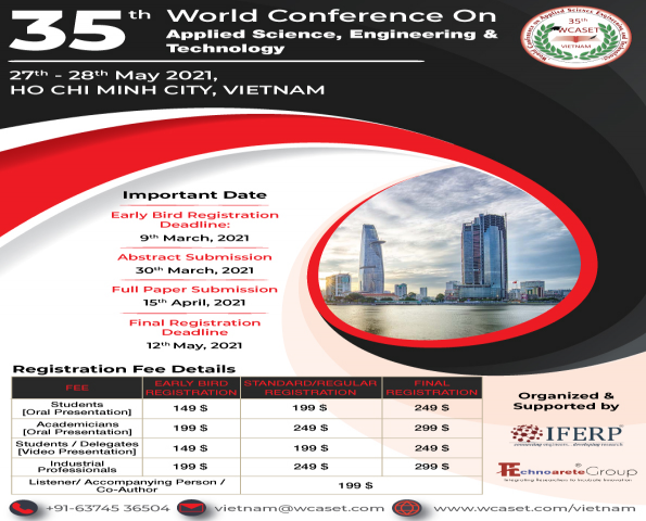 35th World Conference on Applied Science, Engineering and Technology