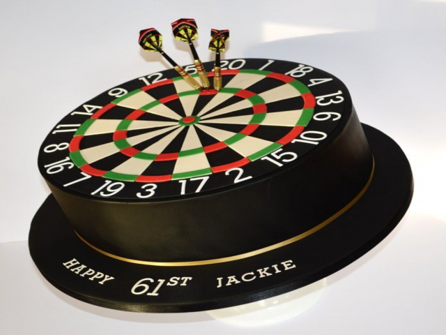 Glorious launch of Dart Board Theme Cake