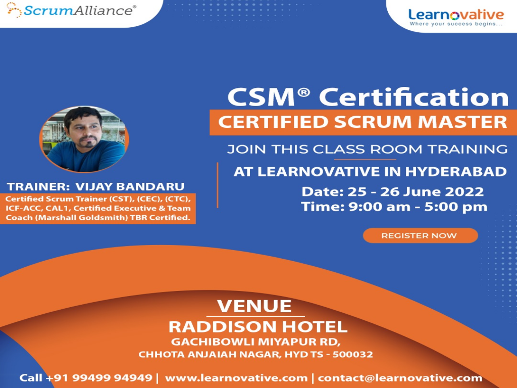 Certified Scrum Master Training (CSM) - Classroom training