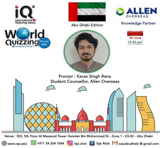 World Quizzing Championship organized by IQA and ALLEN Overseas, UAE (Knowledge