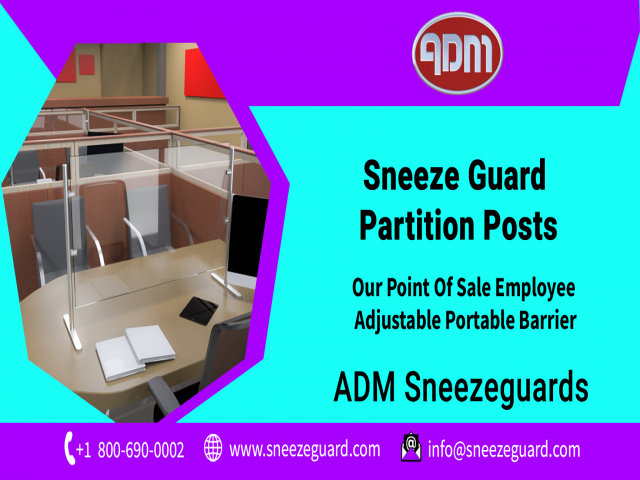 Glass Sneeze Guard Kits | Sneeze Guard Partition Posts| ADM