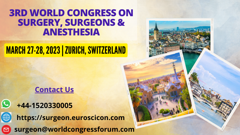 3rd World Congress on Surgery, Surgeons & Anesthesia
