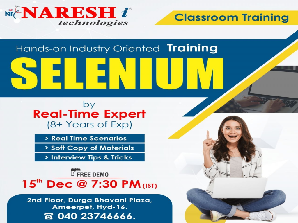 Attend Free Demo On Selenium By Real-time Expert.