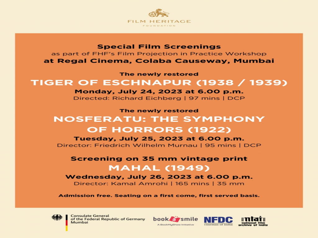 Special film screenings by Film Heritage Foundation