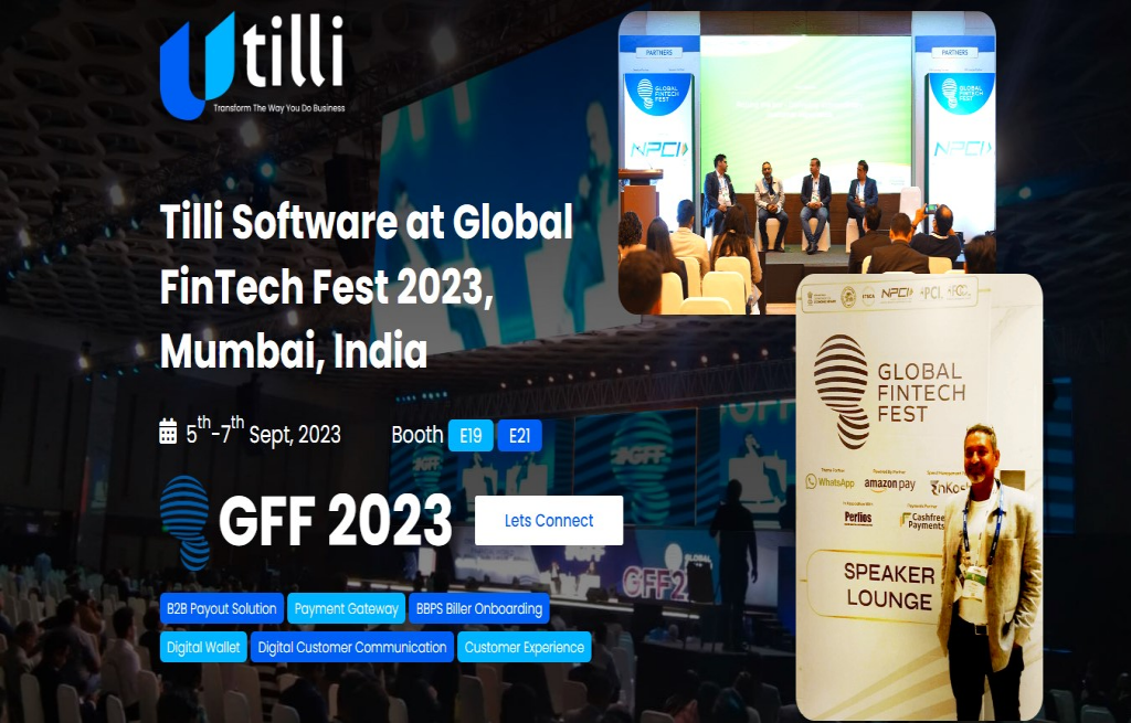 Tilli Software Attending the Global FinTech Fest 2023 in Mumbai - Locate at Boot