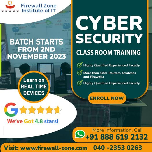 Our Cyber Security Training In Hyderabad at Firewall-zone Institute of IT