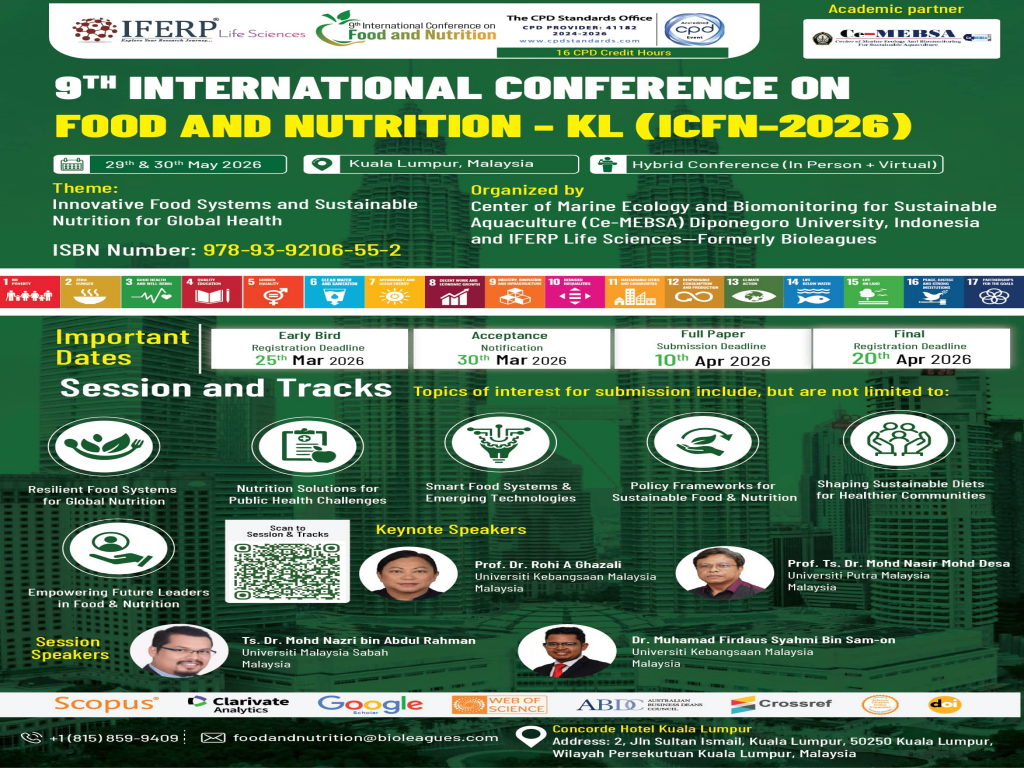 9th International Conference on Food and Nutrition - KL (ICFN-2026)
