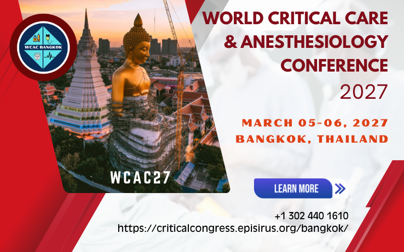 World Critical Care and Anesthesiology Conference 2027 (WCAC27)