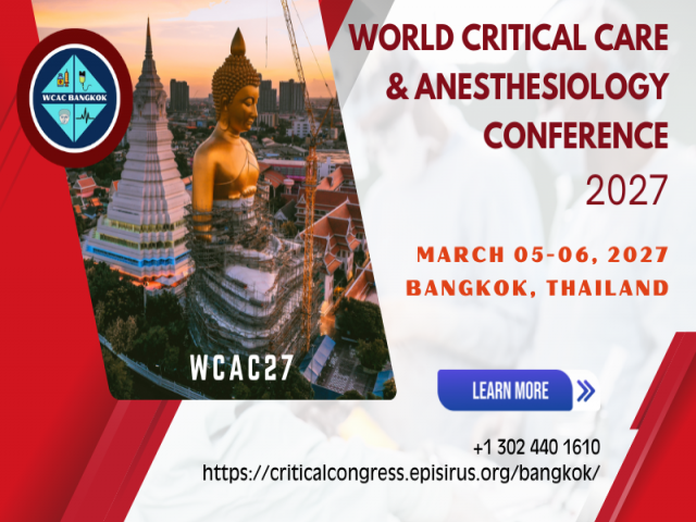 World Critical Care and Anesthesiology Conference 2027 (WCAC27)